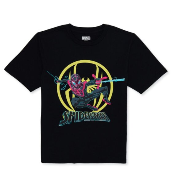 Marvel Boys Spider-Man Miles Morales, Crew Neck, Short Sleeve, Graphic T-Shirt - Picture 1 of 1
